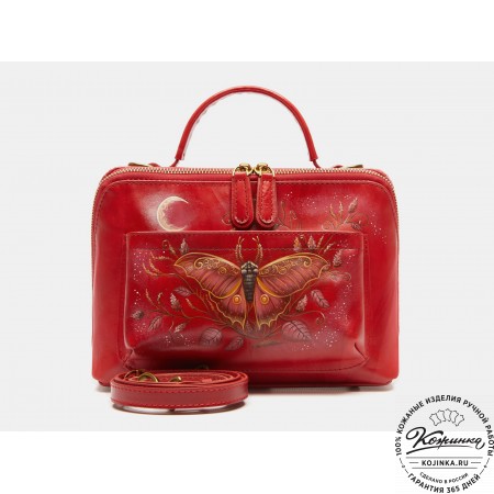 Женская кожаная сумка "Крис" "Мотылёк"